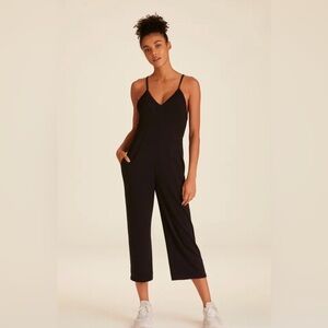 Alala Black V-Neck Spaghetti Strap Jumpsuit
